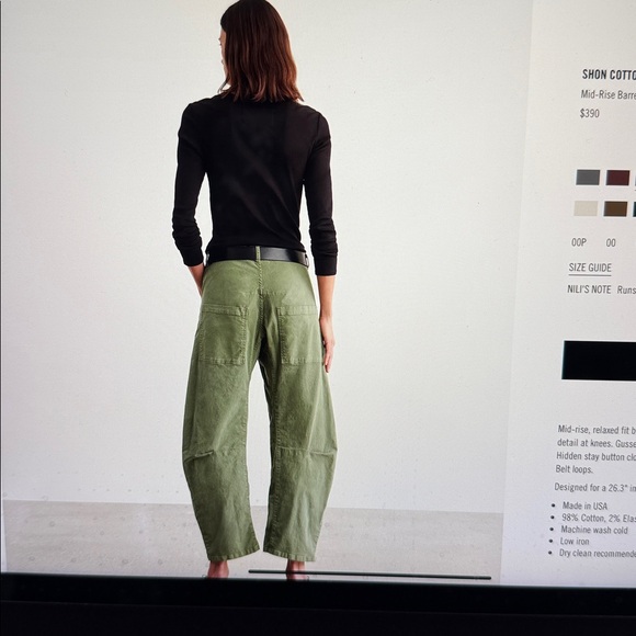 Nili Lotan Olive Cargo Pants - Picture 6 of 6